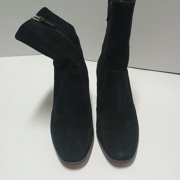 J Jill Black Suede Heel Fall Calf Height Boots Size 8 - Picture 3 of 8